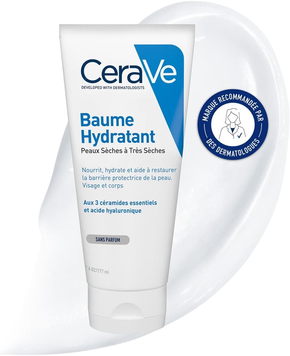 CeraVe - Baume Hydratant - Nourrit, Hydrate et Aide à Restaurer la Barrière Cutanée - Visage & Corps - Acide Hyaluronique + 3 Céramides Essentiels - Sans Parfum - Peau Sèche à Très Sèche - 177 ml - Image 1