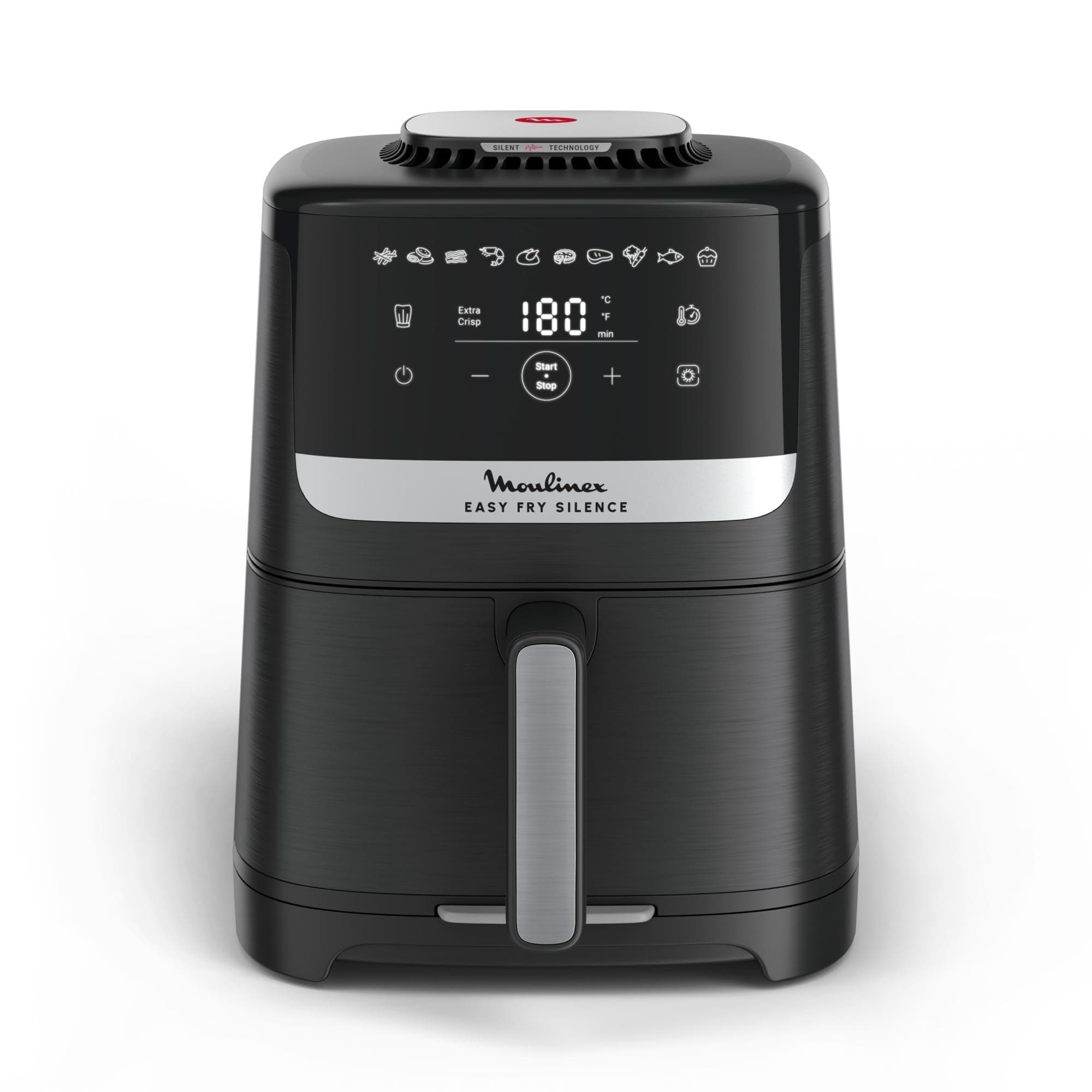 Moulinex Easy Fry Silence, Air Fryer, 5L, 1.5 kg, Silent Technology, Easy Clean & Store System, 10 Programmes, Black, EZ5528F0
