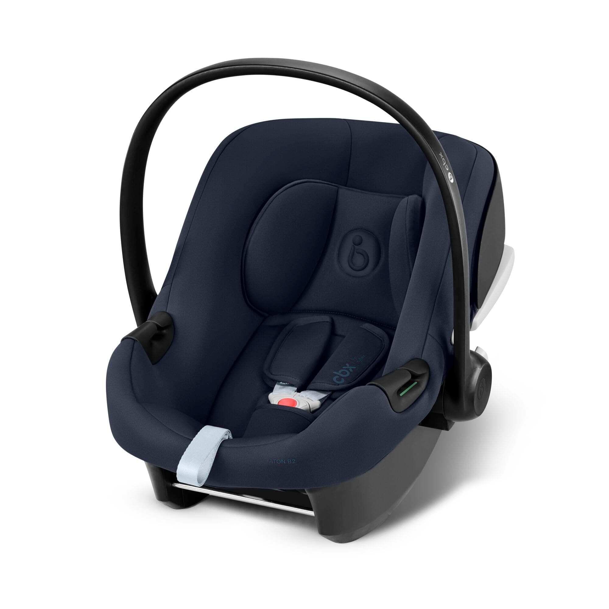 CYBEX Aton B2 i-Size Case with Base One, From Birth to Approximately 24 Months, Max. 13 kg, Isofix Base and Newborn Reducer Cushion Included, SensorSafe Compatible, Bay Blue - Image 1