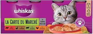 générique WHISKAS – Pâtée Gourmande en Terrine pour Chats Adultes, Saveurs Volaille et Viandes Variées (4 x 100g) - Le Lot De 3
