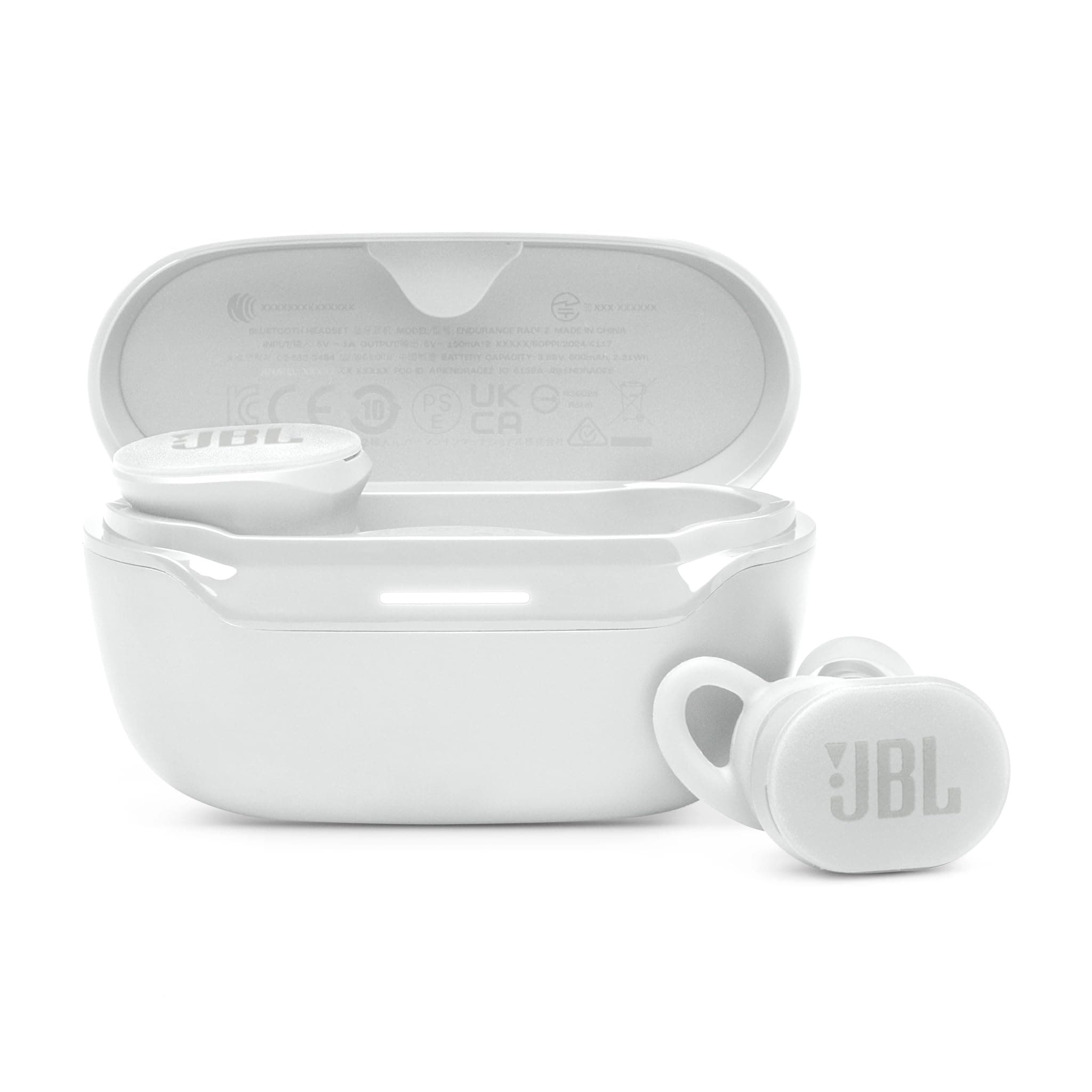 JBL Endurance Race 2 Wireless Bluetooth Headphones, 48 Hours Battery Life, IP68 Waterproof Dustproof Noise Reduction JBL Pure Bass Sound Smart Ambient Technology Sport Mode White - Image 1