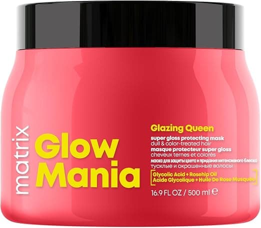 MATRIX - Super Shine Mask - For Coloured or Dull Hair - Protects & Boosts Radiance for 6 Weeks - Glycolic Acid & Rosehip Oil - Glow Mania - 300ml - Image 1
