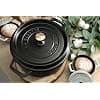 STAUB Enamelled Cast Iron Casserole Dish with Lid, Suitable for All Heat Sources Including Induction, 2 to 3 People, Round, 22 cm, 2.60 L, 4.7 kg, Matte Black - Image 8