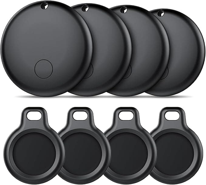 Google Android Smart Tag, Plotter Set of 4, Works with Google Locate App (Android Only), Equipped with Protective Case, IP68 Waterproof, for Keys/Wallets/Suitcases, Black