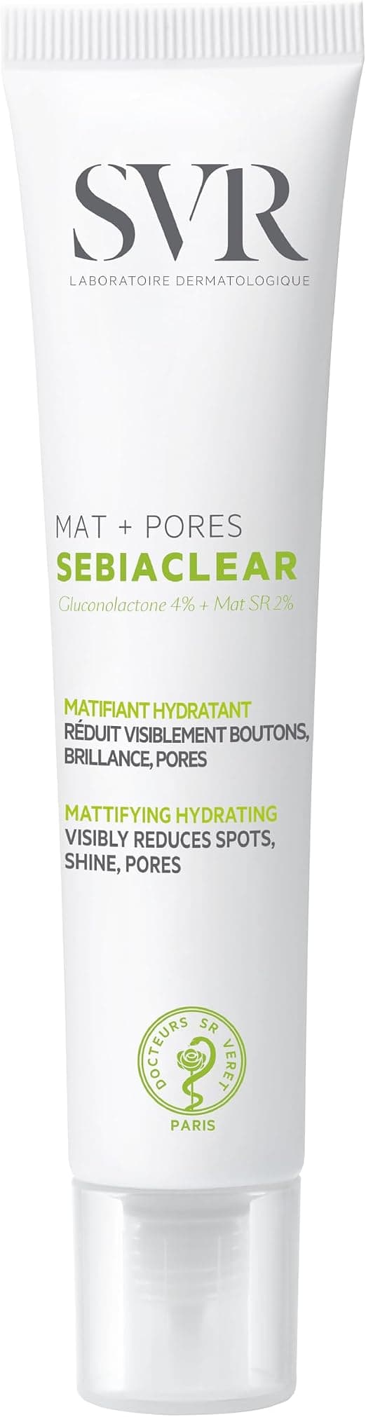 SVR - Sebiaclear Mat+Pores - Sebiaclear Range - Anti-Enlarged Pores Mattifying Treatment - For Combination to Oily Skin - Niacinamide, Gluconolactone, Mat SR - 40ml - Image 1
