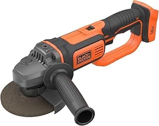 BLACK+DECKER BLACK+DECKER BCG720N-XJ Meuleuse d'angle sans fil - 8 600 trs/min - Changement d'accessoire avec outil - 1 disque de tronçonnage - Livrée en sac de rangement, 18V, Orange/Noir, Sans batterie