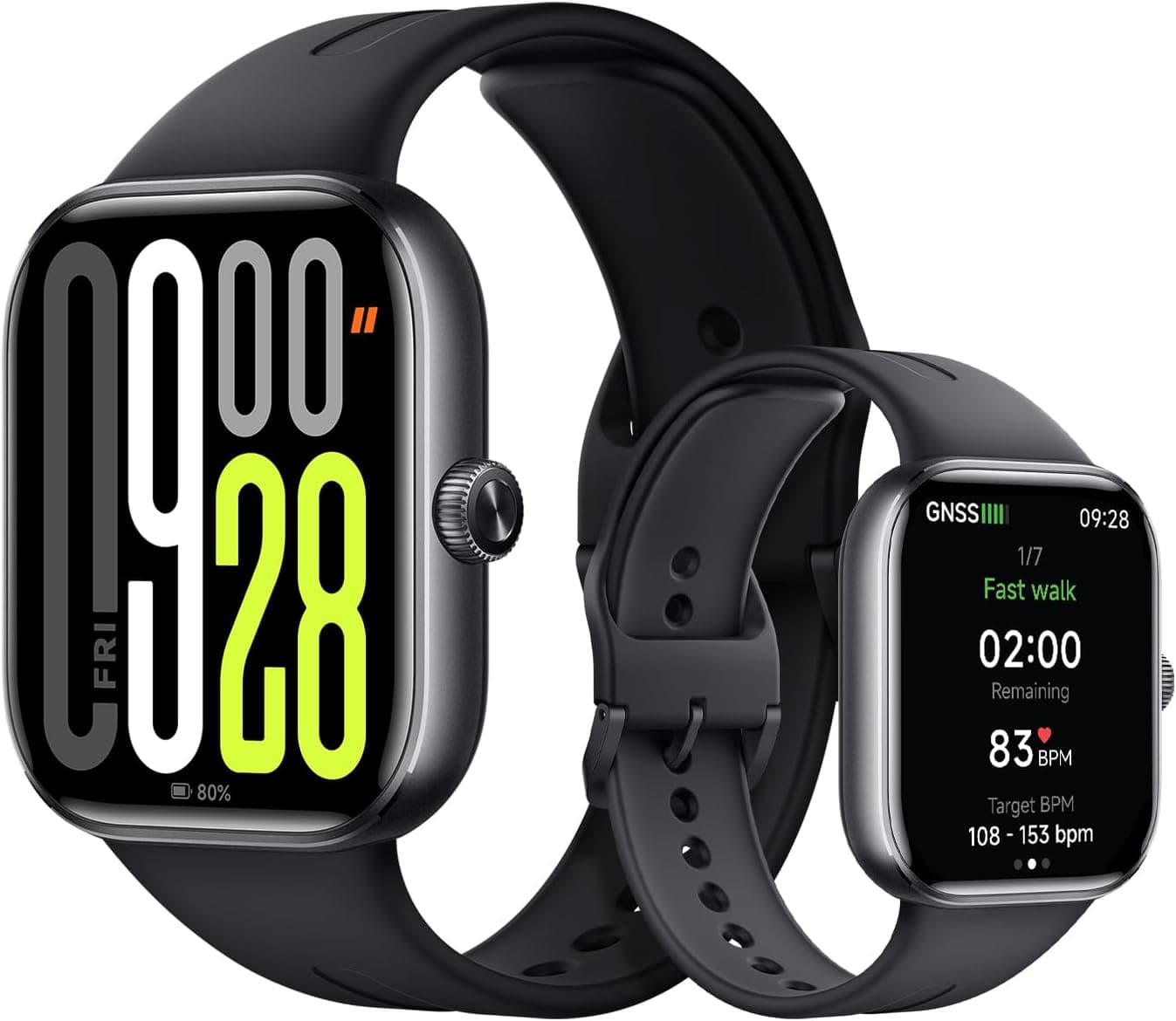 XIAOMI Redmi Watch 5-Montre Connectée, Suivi du Sport et Fitness, Ecran AMOLED 53mm, jusqu'à 24 Jours d'autonomie, 150+ Modes de Sport, Surveillance de la fréquence Cardiaque, Suivi du Sommeil, Noir