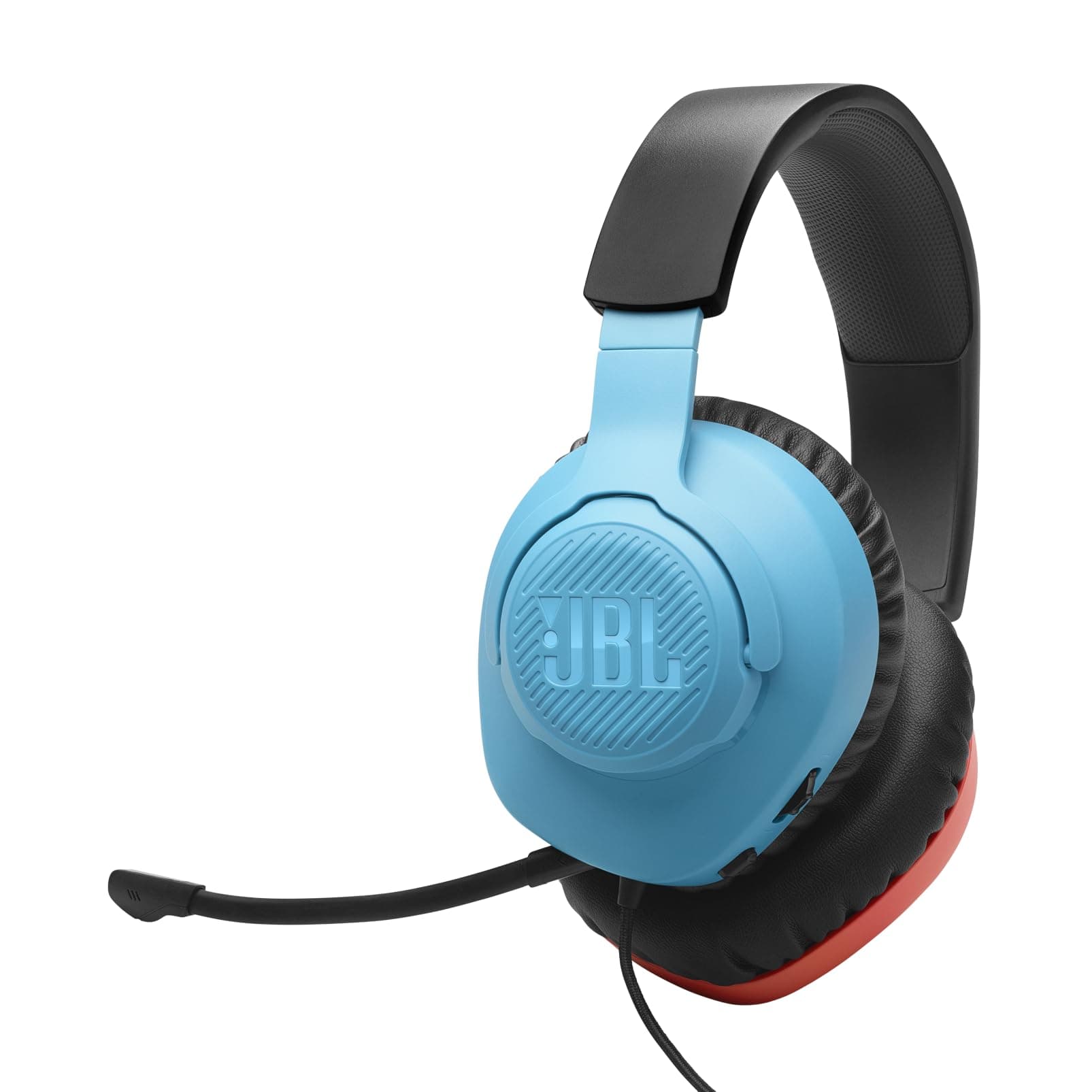 JBL JBL Quantum 100N, Wired Over-Ear Gaming Headset, Detachable Mic, QuantumSURROUND Signature, Comfortable, Cross-Platform Compatibility and Windows Sonic Spatial Sound, Red and Blue