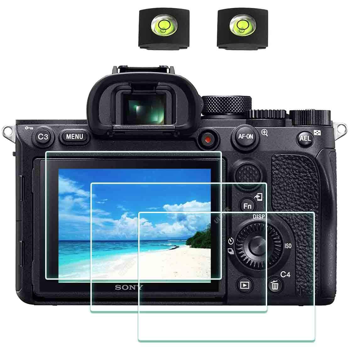 ULBTER A7RIV Screen Protector Films for Sony Alpha A7R IV and Camera Hot Shoe Cover 0.3 mm Optical Tempered Glass 9H Hardness Anti-Scratch Anti-Fingerprint Anti-Bubble Pack of 3
