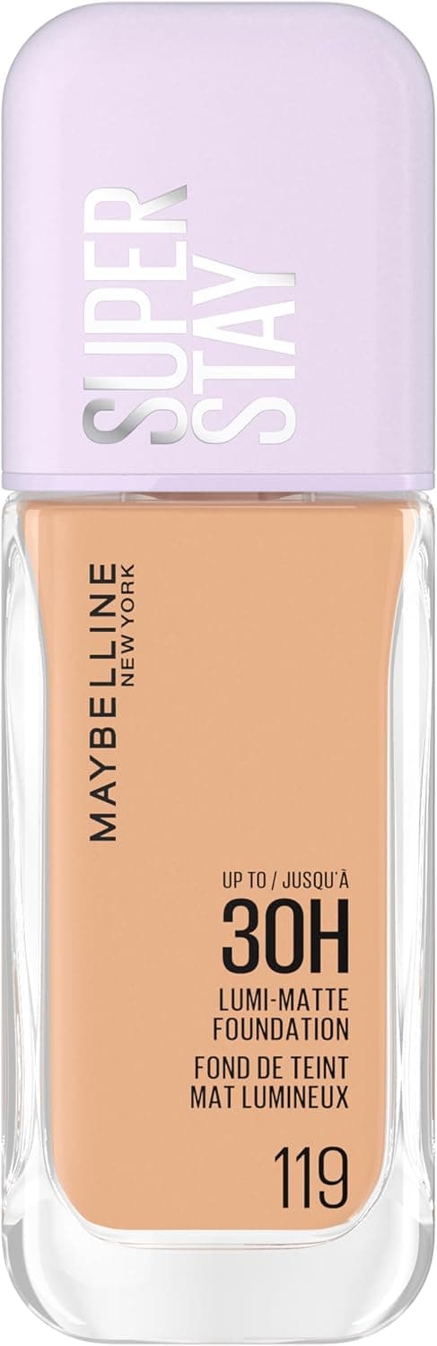 Maybelline New York - Fond de Teint Liquide Longue Tenue - Ultra-Résistant - Fini Mat Lumineux - Enrichi en Acides Aminés - Tous les Types de Peau - Superstay 30H Lumi-Matte - Teinte : 119 - 35ml - Image 1