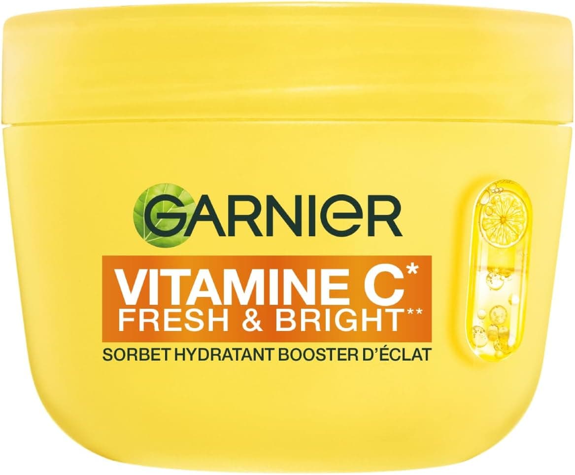 GARNIER - SkinActive Vitamine C - Crème Sorbet Hydratante Boost d'Eclat Fresh et Bright - Crème Hydratante et Anti-Taches - Unifie et Illumine le Teint - Tous Types de Peaux - 85 ml - Image 1