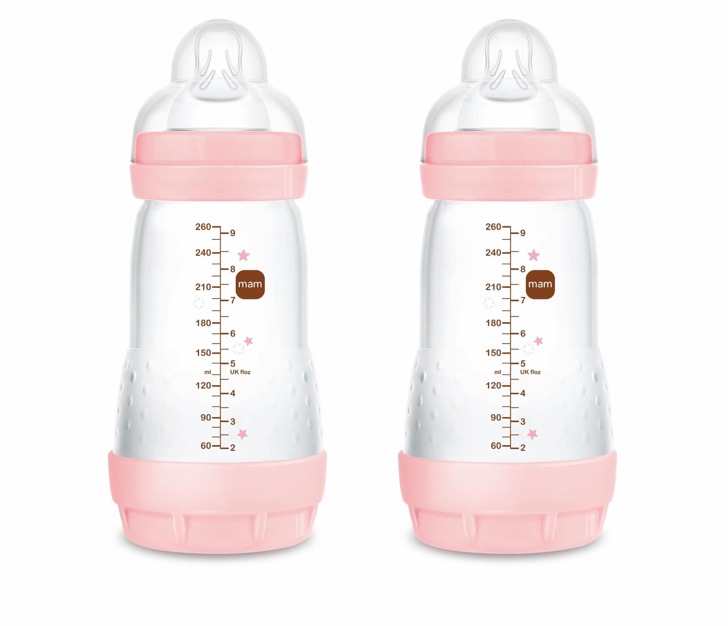 MAM Easy Start A138 Patented Anti-Colic Bottle with SkinsoftTM Silicone Teat for Babies from 2 Months, 2 Units, Self-Sterilising in 3 Minutes Pink 260 ml - Image 9