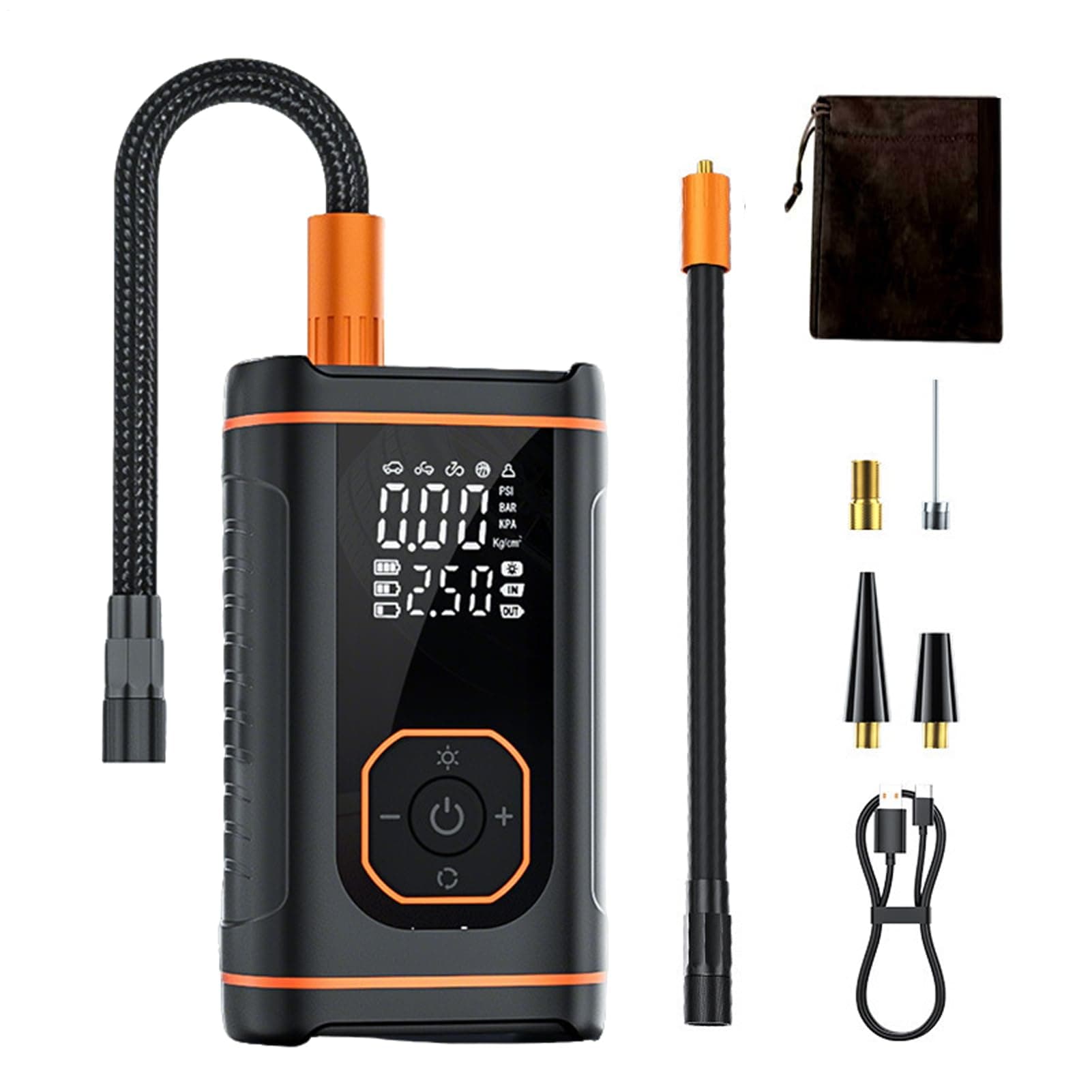 Compresseur D'Air Portatif Pour Pneus De Voiture,Accessoires Moto Alimentés Par Batterie,Gonfleur De Pneu Pour Voiture Et Véhicule Automobile - pour Automobiles, Motocyclettes, Bicyclettes, Ballons et
