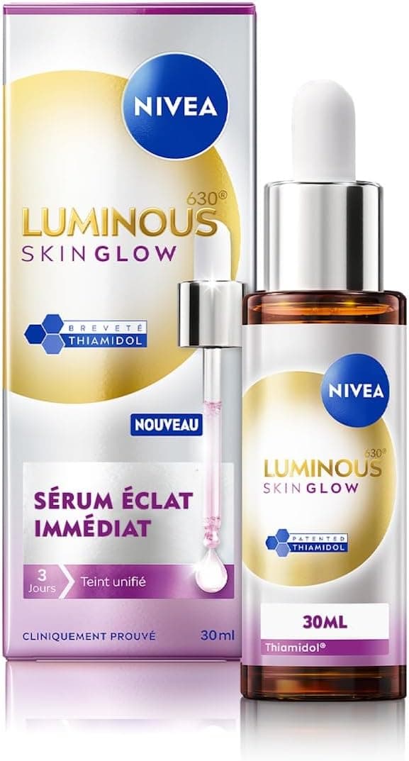 NIVEA Luminous 630 - Sérum Skin Glow - Soin Visage Anti-Taches - Hydrate & Affine Les Pores - Thiamidol Breveté, Niacinamide & Aloe Vera - Vegan - Tous Types De Peaux - 30 ml - Image 1