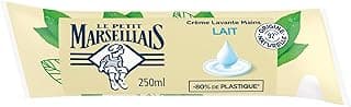 Le Petit Marseillais – Recharge Crème Lavante Mains Lait (berlingot de 250 ml) – Recharge savon liquide avec 92 % d'ingrédients d'origine naturelle – Savon mains au pH neutre pour la peau