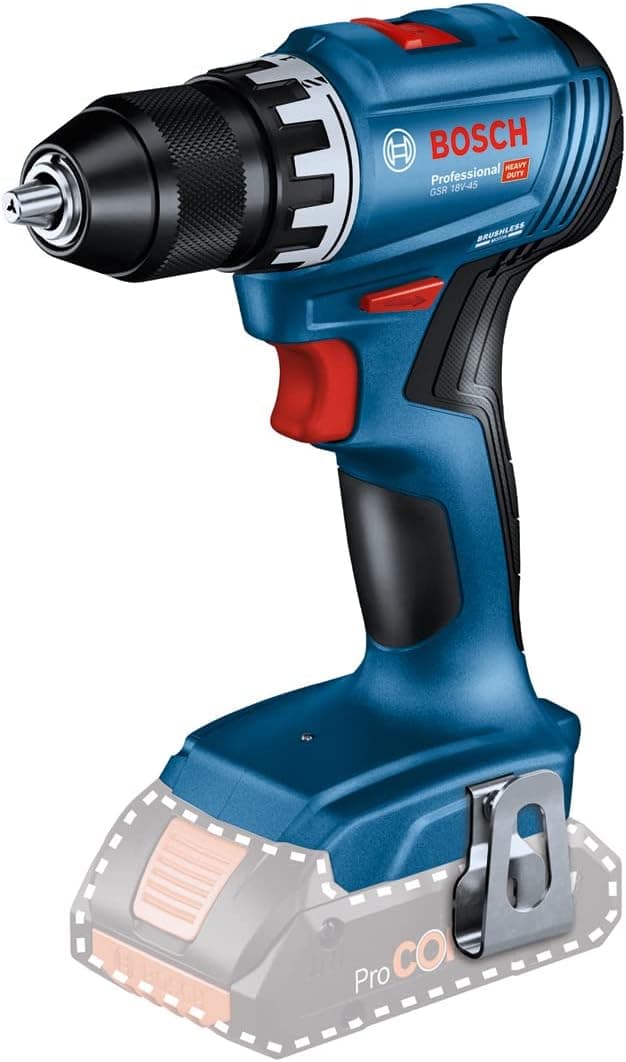 Bosch Professional 18V System perceuse-visseuse sans-fil GSR 18V-45 (vitesse de rotation 1 900 tr/min, sans batterie ni chargeur, dans boîte en carton)