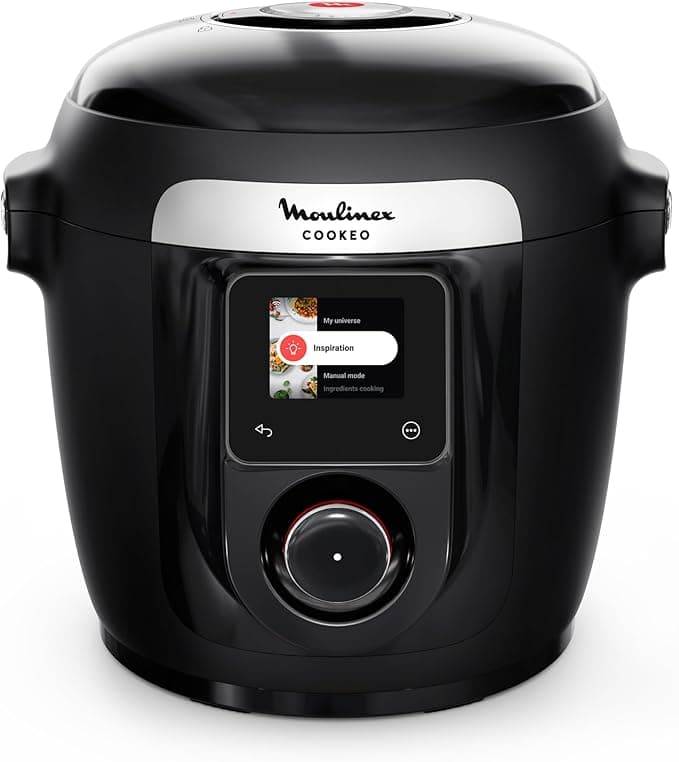 Moulinex Cookeo Wi-Fi 10-in-1, Multicooker, 10 Cooking Modes, Pressure Cooking, Detailed Steps, CE96G810, Black