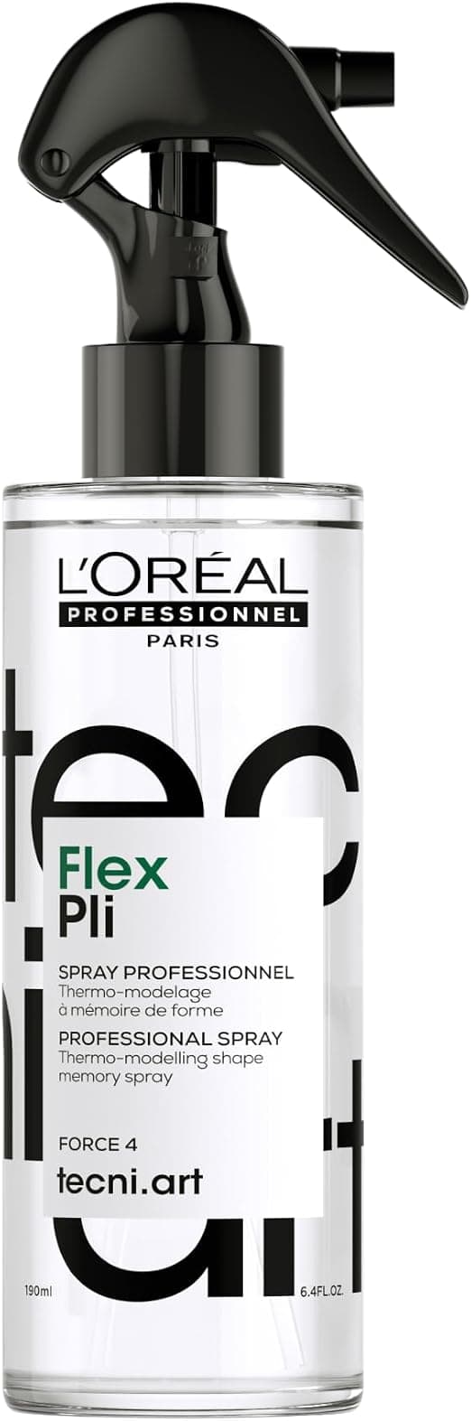 L'Oreal Professionnel Tecni Art Flex Pli Thermo-Shaping Spray - Memory of Shape & Fixation - Voluminous Wavy Hairstyles & Dynamic Curls - All Hair Types - 190 ml - Image 1