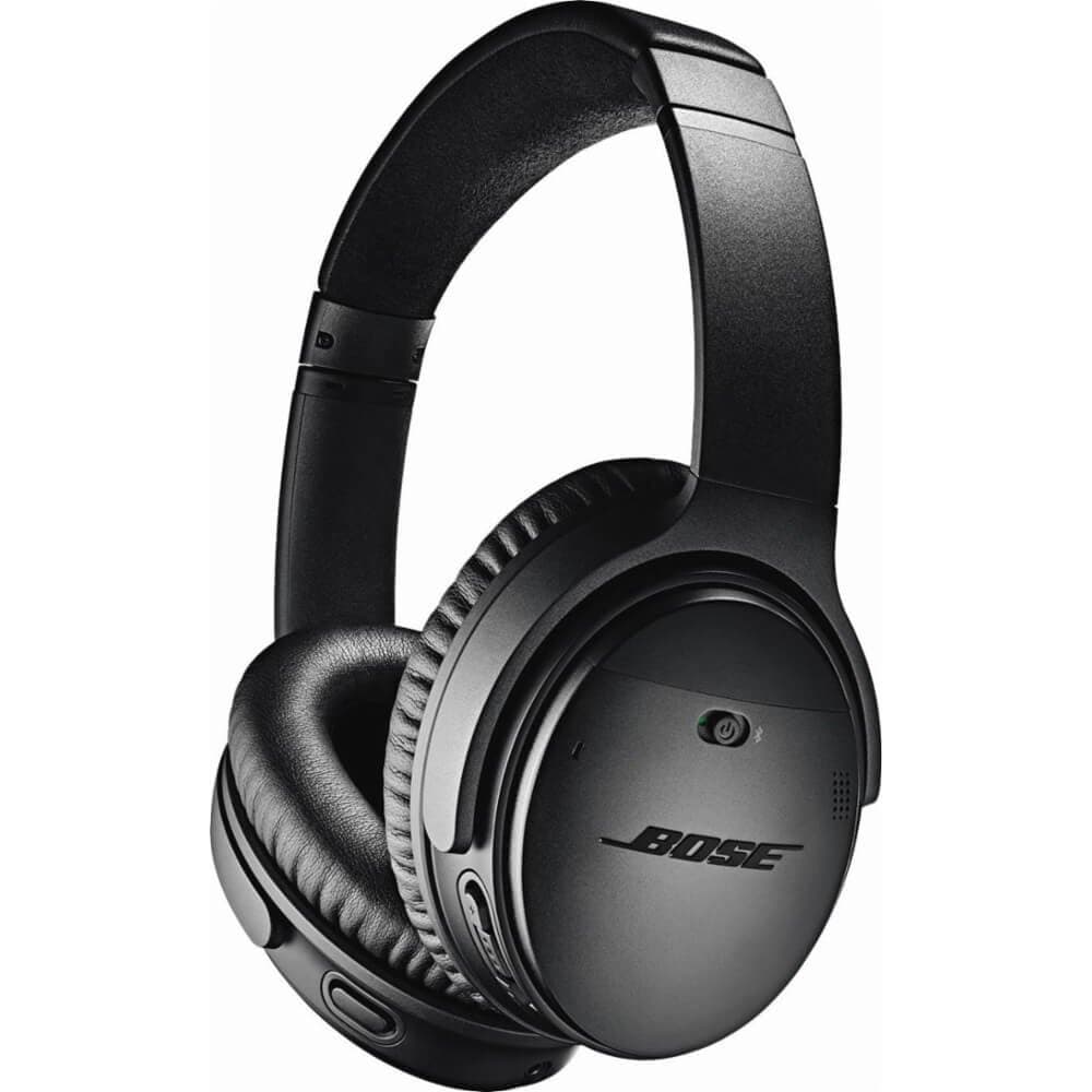 Supra-Aural Bose QuietComfort 35 II Wireless Bluetooth Headphones with Built-in Microphone for Voice Control via Alexa, Black