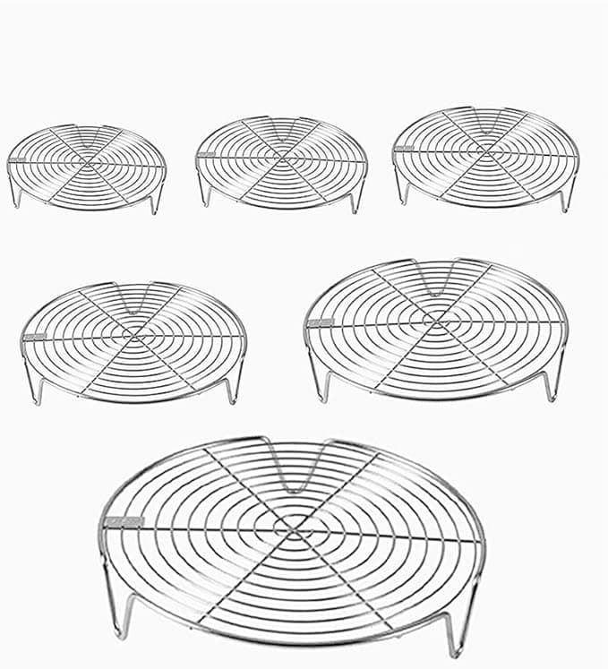 1pc 304 Stainless Steel Round Steam Cooling Racks Backing Steamer Rack for Instant Pots Rack, Small Cooling Rack for Pizza Cake Cooling Steamer Stand for Air Fryer, Inst