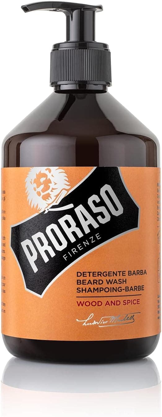 Proraso Proraso Beard Shampoo Wood & Spice, 500 ml, Scented Beard Shampoo that softens, cares and gently removes impurities, Made in Italy