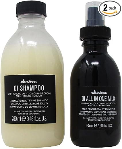 Pack - 2 items: Davines Essential Haircare OI Shampoo - Absolutely Beautifying Shampoo, 280ml & Davines OI/ALL-IN-ONE Milk - Image 1