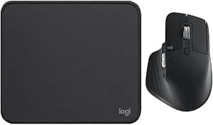 Logitech MX Master 3S - Ultra-Fast Scrolling Wireless Mouse - Ergonomic, 8K DPI + Mouse Pad - Studio Series, Computer Mouse Pad, Non-Slip Rubber Base