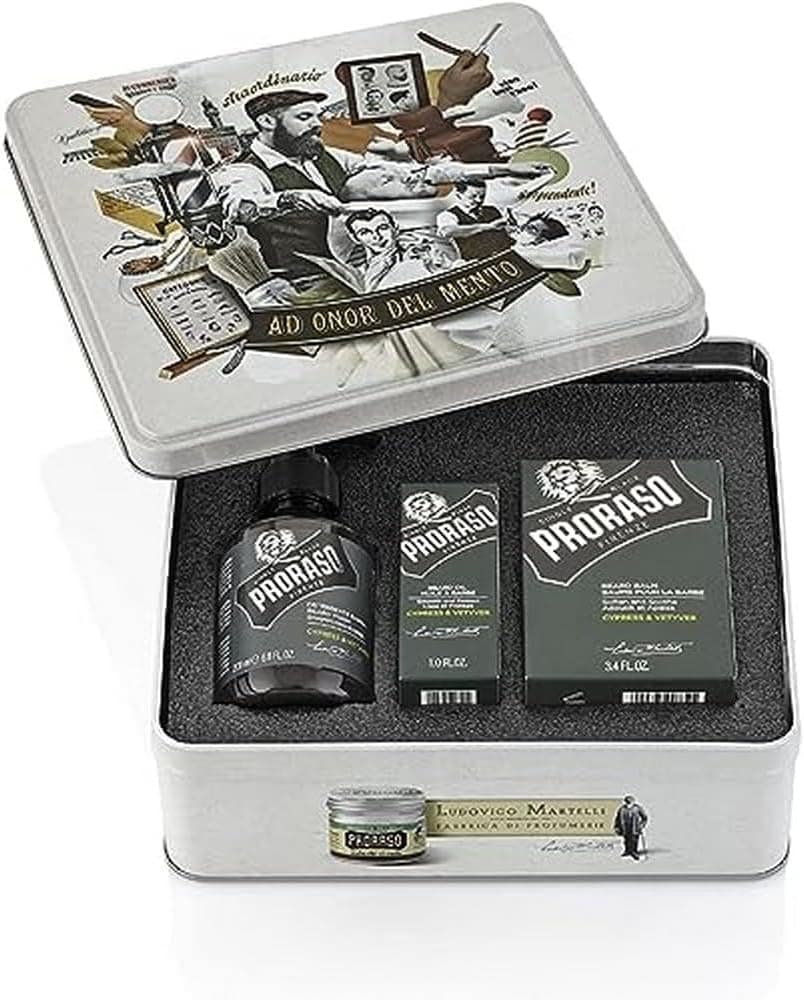 Proraso | Cypress & Vetyver Beard Care Set – Set for Men with Beard Shampoo, Beard Oil and Beard Balm – Made in Italy - Image 1