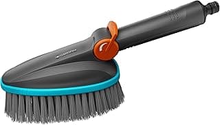 Gardena Gardena Cleansystem Brosse de Lavage à Main M Souple réglable : Brosse de Nettoyage avec raccord de Tuyau, Petites Zones sensibles, Utilisation d'une Seule Main, avec débit réglable (18842-20)