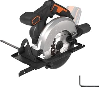 WORX Scie Circulaire sans Fil 20V WX526.9, Lame de 165mm, Jusqu'à 55 mm, Biseau 0-50°, Idéale Pour des Coupes Nettes dans le Bois, Compacte et légère, Sans Batterie ni Chargeur