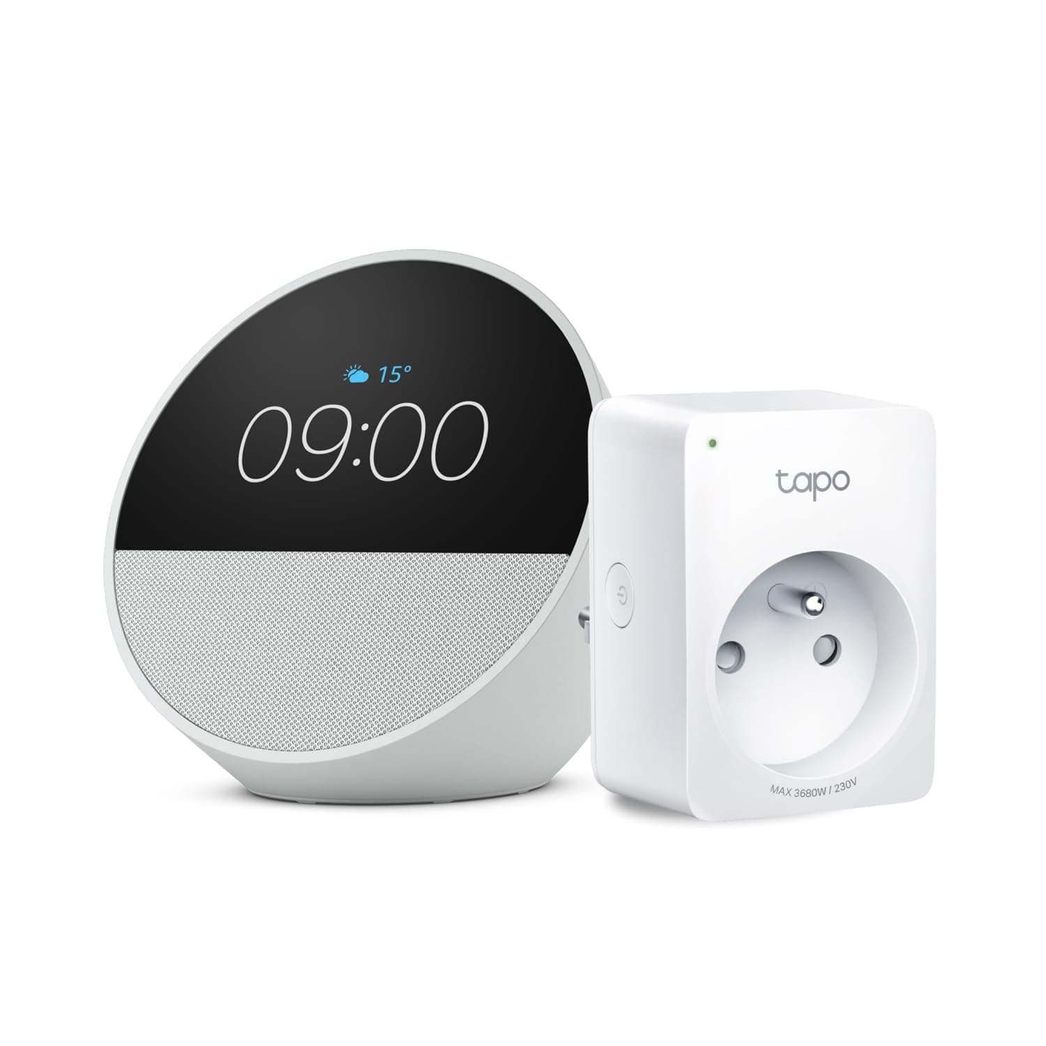 Echo Spot | Blanc + Tapo Matter Prise Connectée, Fonctionne avec Alexa - Kit de démarrage Maison connectée - Image 8