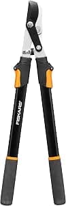 Fiskars Telescopic Pruning Shears for Fresh Wood, Non-Stick Coating, Hardened Precision Steel, Handle Length: 63 to 83 cm, Black/Orange, L13, 1027528