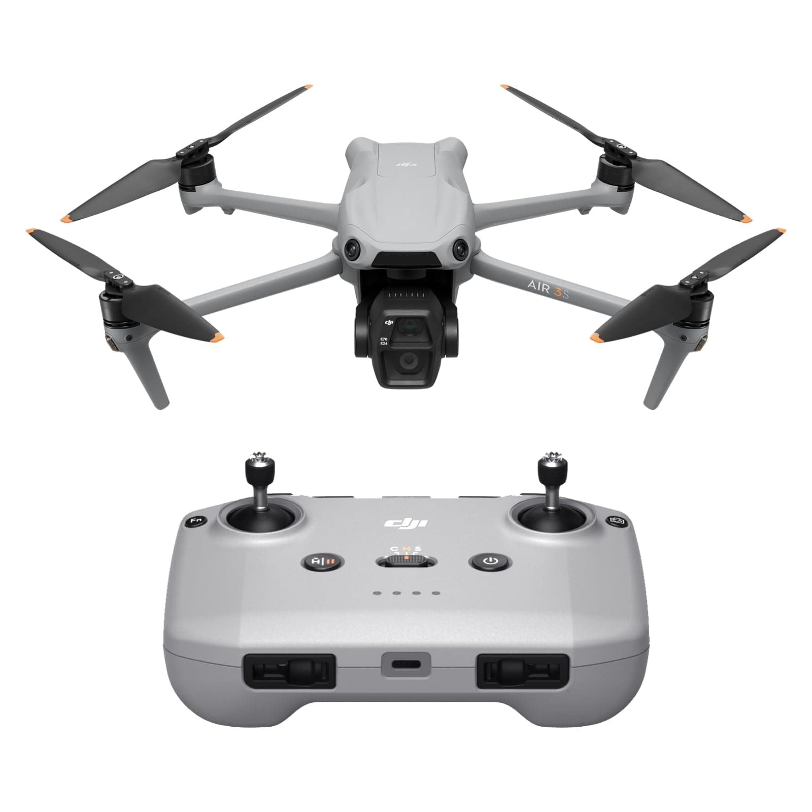 DJI Air 3S (RC-N3), 4K camera drone, dual cam drone with 1'' CMOS wide-angle camera, 4K/60fps HDR video and 14 dynamic range stops, 45min max flight time, 20km transmission - Image 1