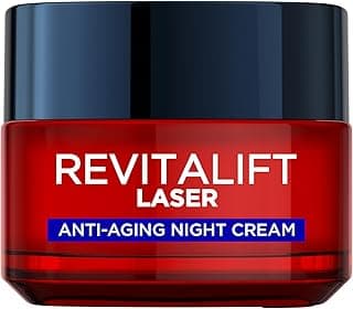 L'Oréal Crème hydratante laser pour le visage Revitalift de L'Oréal Paris, masque de nuit anti-âge à triple action X3 avec rétinol pro, acide hyaluronique et vitamine Cg- 50 ml