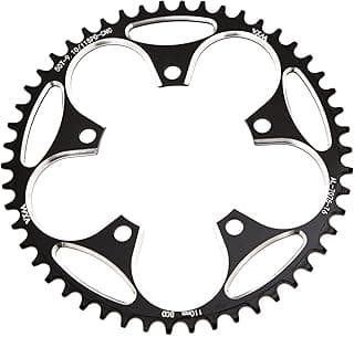 YBEKI Plateau de Pédalier Vélo Route 110BCD 7075-T6 Aluminium - CNC 5 Axes ISO 13041, Denture Alternée Anti-Chute (36-58T) | Compatible 8-12V Shimano/SRAM | Noir/Rouge