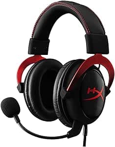 HyperX Cloud II Gaming Headset | 7.1 Surround Sound | Aluminum Frame | Detachable Noise Cancelling Microphone | Hi-Fi with 53mm Audio Drivers | Compatible with PC/PS4/Xbox/Mac/Mobile/VR - Red
