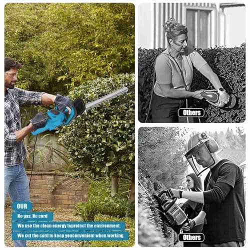 Cordless Hedge Trimmer for Makita 21V, Pruner, Manual Hedge Trimmer, Cordless Electric Hedge Trimmer with Battery, Professional Cordless Hedge Trimmer for Parks and Gardens Maintenance (15000mAh*2) - Image 5