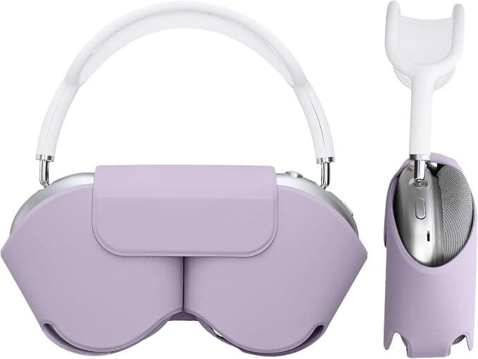 kwmobile Case Compatible with Apple AirPods Max Case - Soft Polyester Protective Headphone Cover - with Sleep Mode - Purple Cloud - Image 1