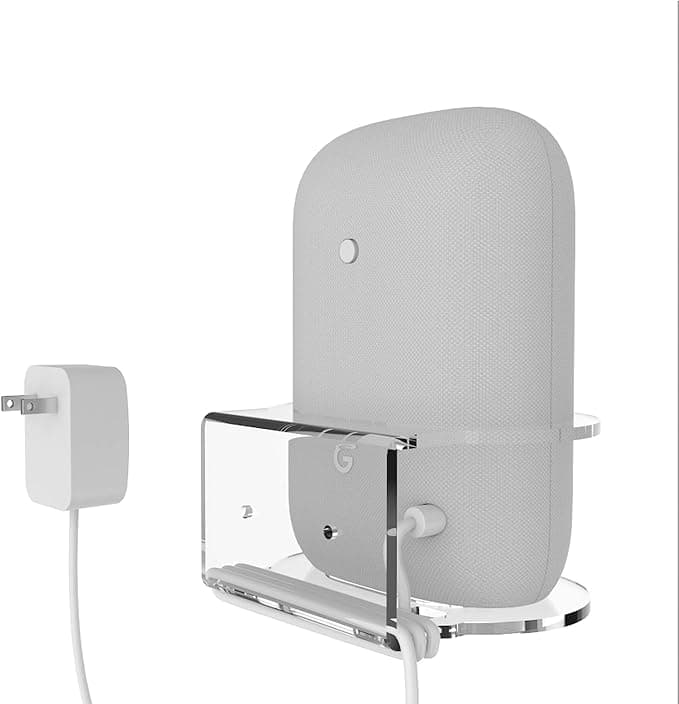 Google Nest Audio Wall Mount with Built in Cable Management, No Screws Needed, Speaker Mount, Clear JG02Y - Image 1