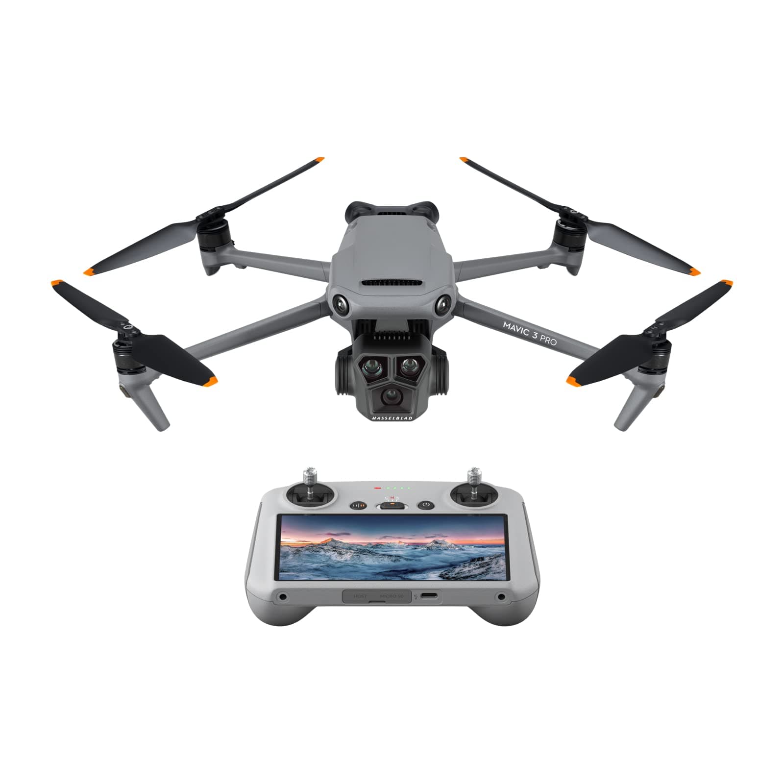 DJI DJI Mavic 3 Pro with DJI RC (Remote Control with Screen), Three-Camera Headlight Drone with Hasselblad CMOS 4/3 Camera, 43 min Flight Time and HD Video Transmission 15km