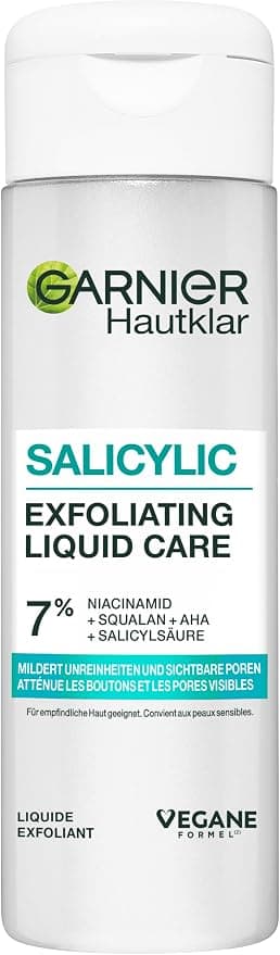 Garnier Salicylic Exfoliating Liquid Care - Liquid Facial Treatment with Exfoliating Effect to Reduce Impurities and Evenen Complexion 120ml - Image 1