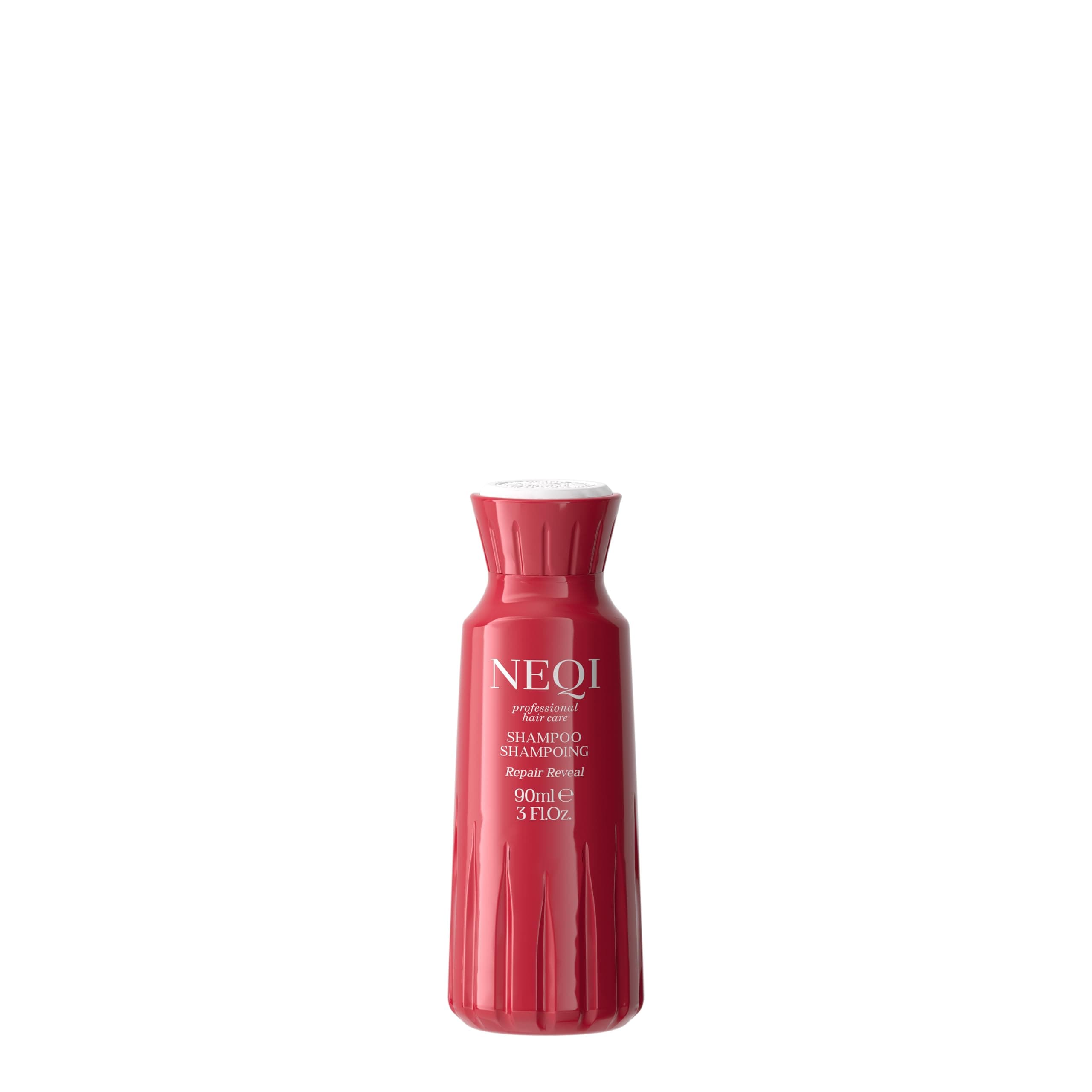 NEQI REPAIR REVEAL Shampoo 90ml – Shampooing réparateur avec phytokératine, sans sulfates, vegan, pour cheveux abîmés, nettoyage doux, fabriqué en Italie, format voyage - Image 1