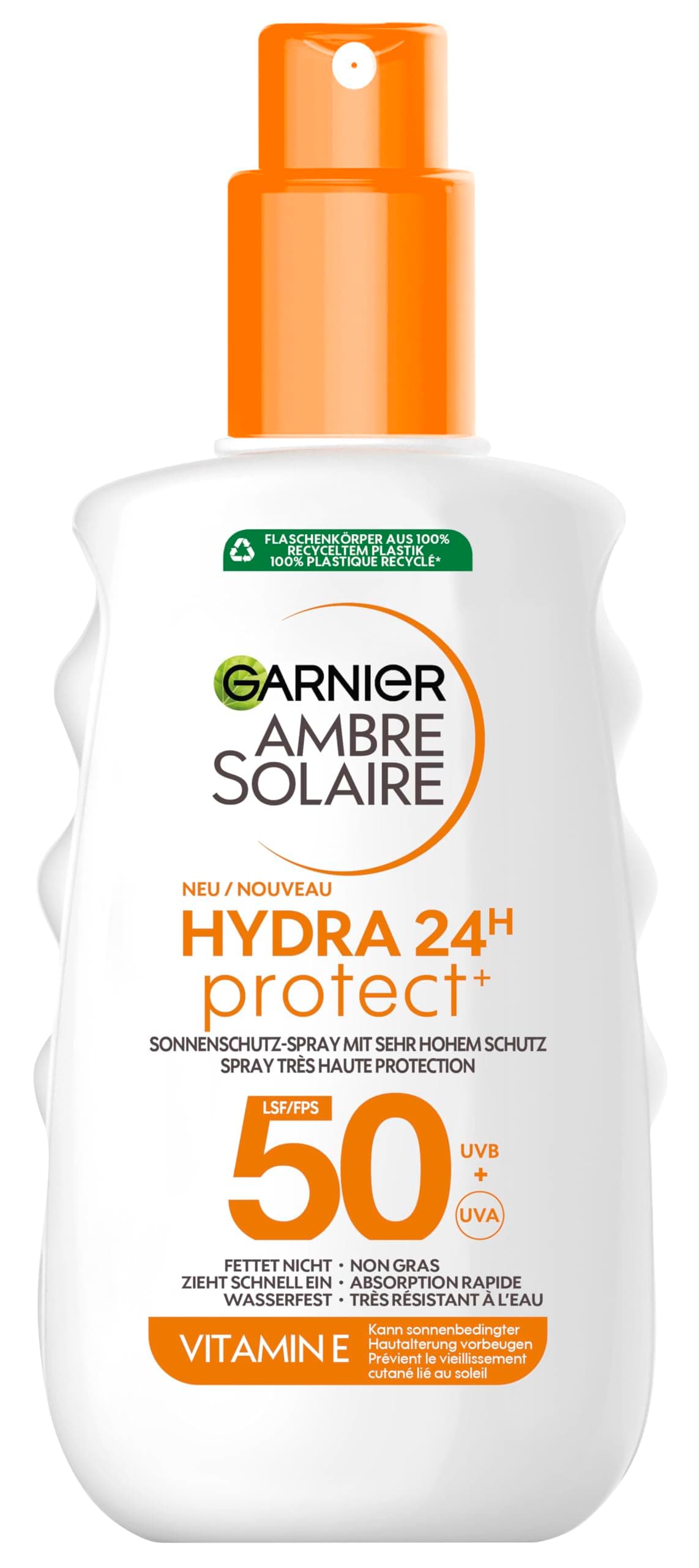 Garnier Ambre Solaire Hydra Protect+ 24h SPF 50 UVA and UVB Sun Protection Spray with Vitamin E 150ml - Image 9