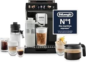 De'Longhi Eletta Explore Cold Brew ECAM452.67.G, Barista Coffee Machine with LatteCrema Hot and Cool, Espresso Machine, Automatic Coffee Machine, Cold Extraction, Coffee Pot Included, Dark Grey