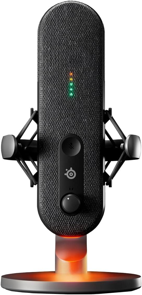 SteelSeries Alias USB Mic for PC 3x Bigger Capsule for Gaming, Streaming and Podcasting Sonar for Streamers Audio Software AI Noise Cancelling Black (Refurbished)