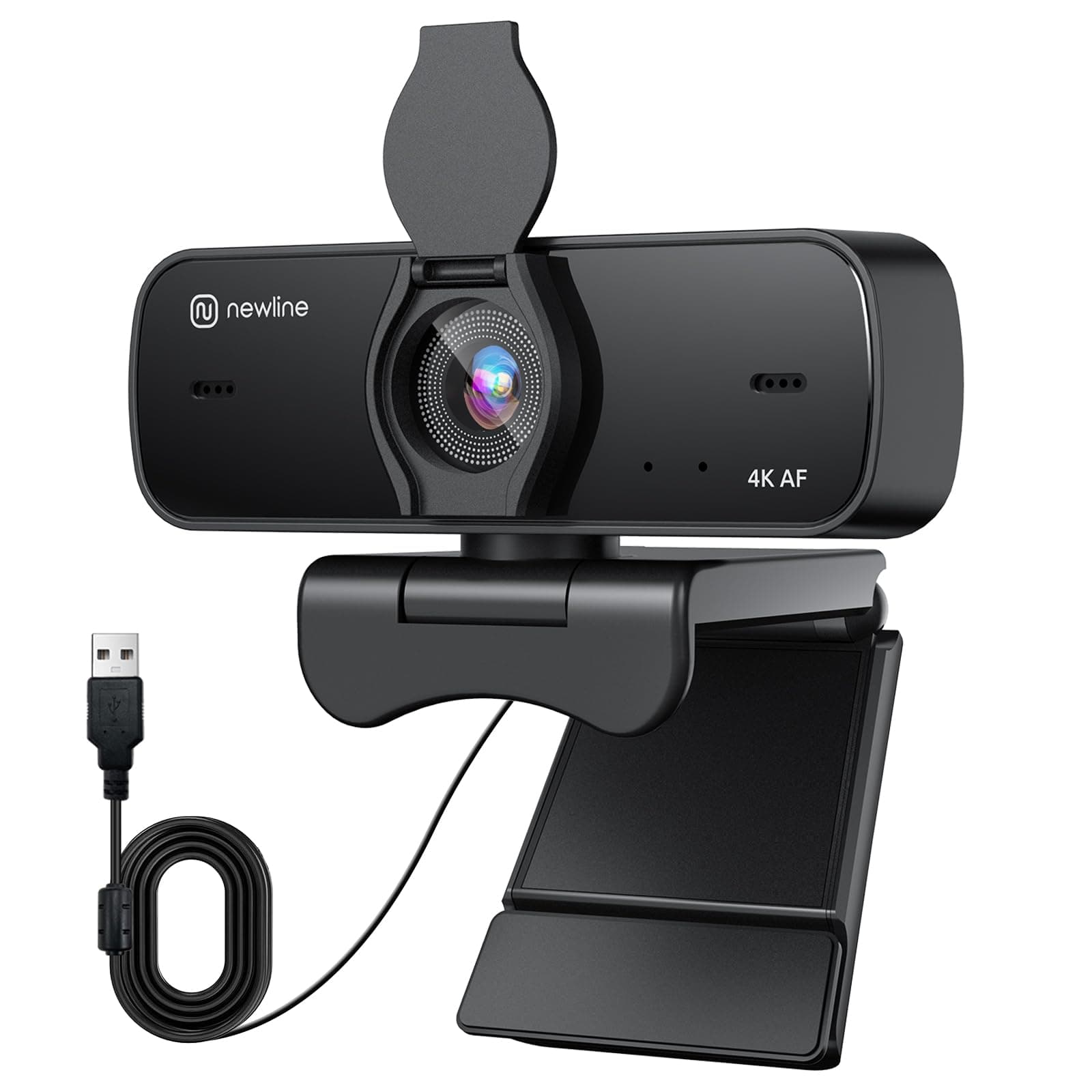 4K Webcam for PC with 2 Mic and Sony Sensor, New Upgraded Autofocus, 30fps, Light Correction, with Privacy Shutter, USB Full HD Webcam for Streaming Laptop Mac Skype