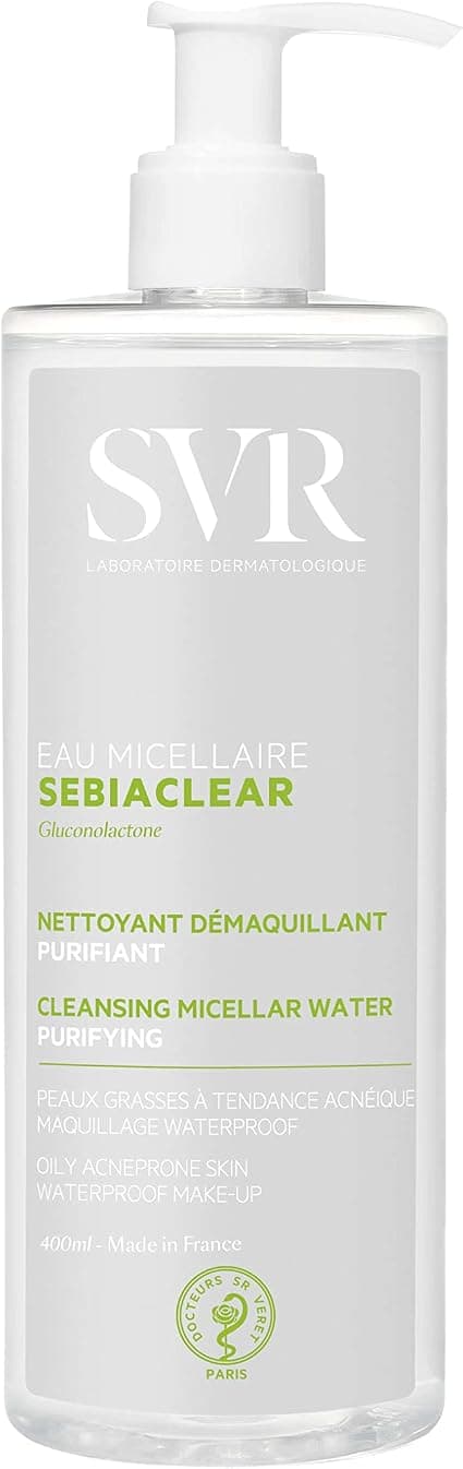 SVR - Sebiaclear Micellar Water - Sebiaclear Range - Purifying and Mattifying Cleansing Water - For Combination to Oily Sensitive or Acne-prone Skin - Gluconolactone, Micelles - 400ml - Image 1