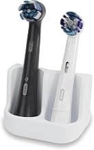 Holder for 2 brush heads - Compatible with Oral-B, IO, Philips Sonicare, Waterpik, Fairywill - Food Grade Silicone (White)