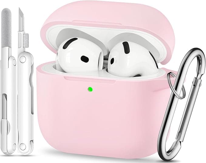 For AirPods 4 Case with Cleaner Kit, Silikon Protection Case for Apple Airpods 4 ANC (AirPods 4 with Active Noise Cancellation), Support Wireless Charging with Keychain - Image 1