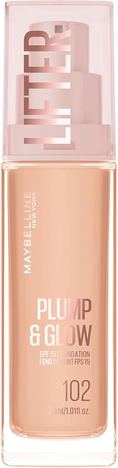 Maybelline New York Lifter Plump & Glow - Foundation - Plumps & Brightens Instantly - Even, Lifted & Radiant Finish - Shade 100 - 30ml - Image 1